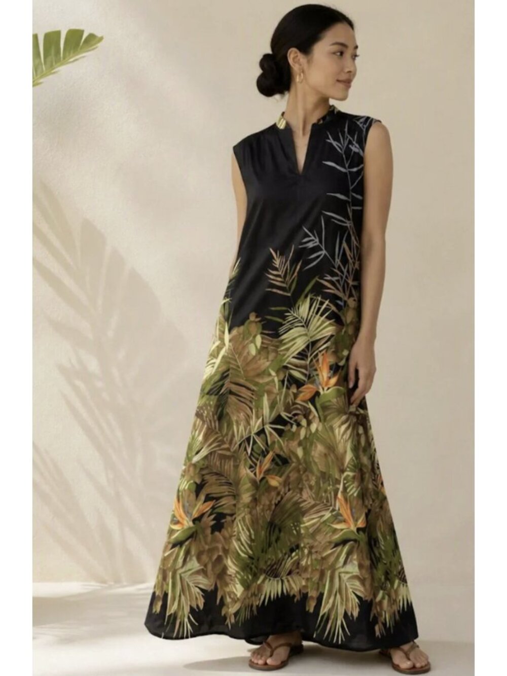 VINTAGE WALTAH CLARKE'S HAWAII Hawaiian Muumuu Floral Maxi Dress Retro Tropical